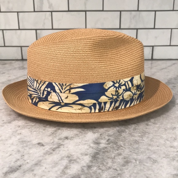 Dobbs Rosebud Straw Fedora Vintage 79 Sand Excellent size 7 1/2 - Picture 4 of 11